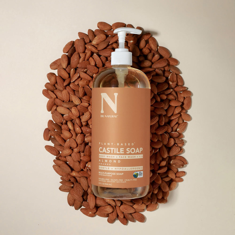 Dr. Natural Jabón Castile líquido para rostro, limpieza facial suave