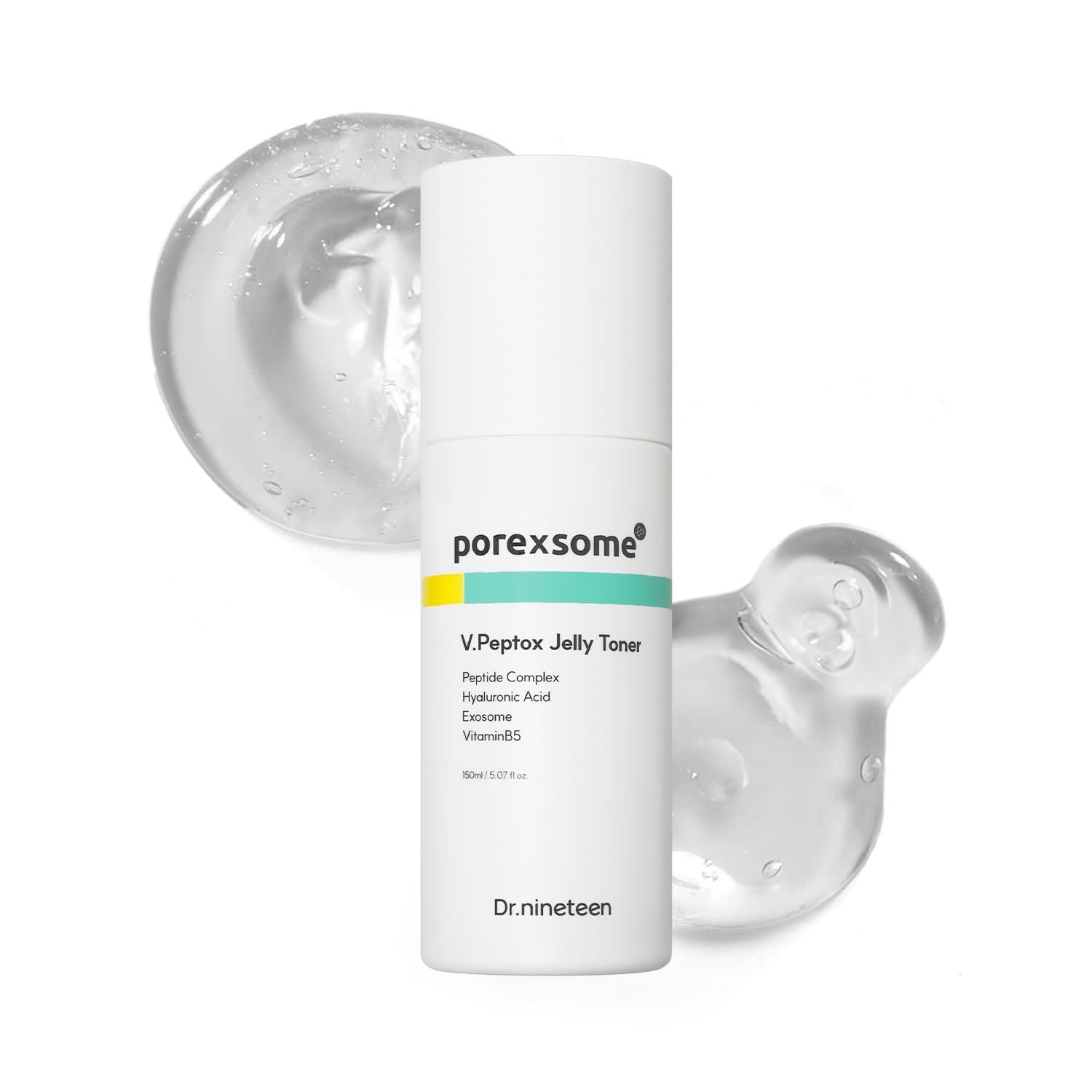 Dr.nineteen V.Peptox Jelly Toner en botella para uso diario y refrescante.