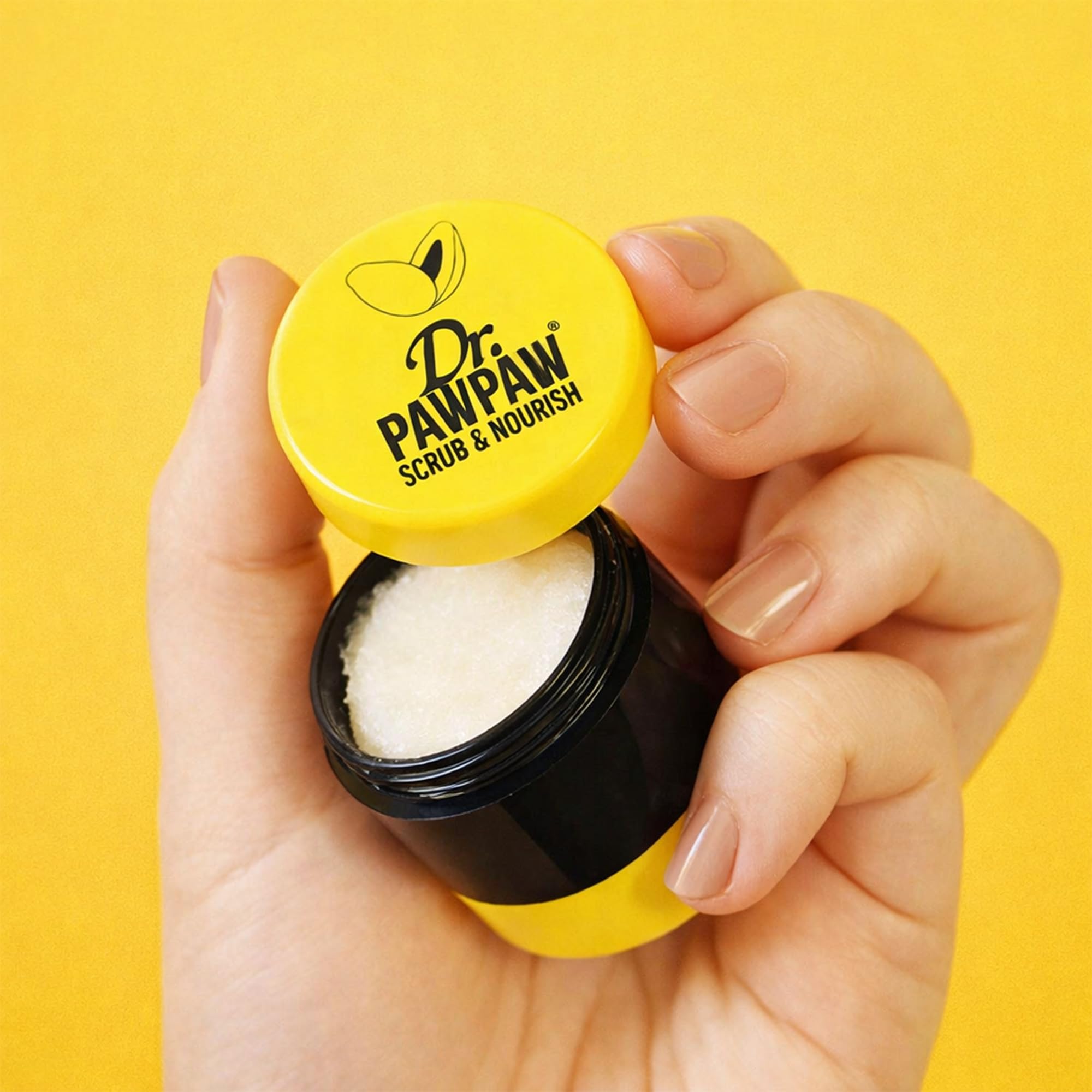 Dr. PawPaw Lip Balm jar closeup highlighting rich hydration for dry lips