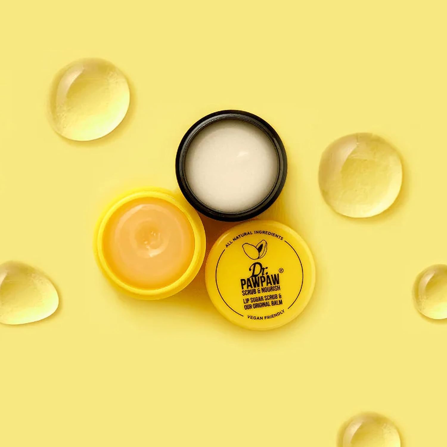 Dr. PawPaw Olive oil droplets closeup signaling lightweight hydration