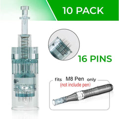 Dr Pen M8 cartridge 0.25mm needle close-up highlights slim profile for smooth insertion.