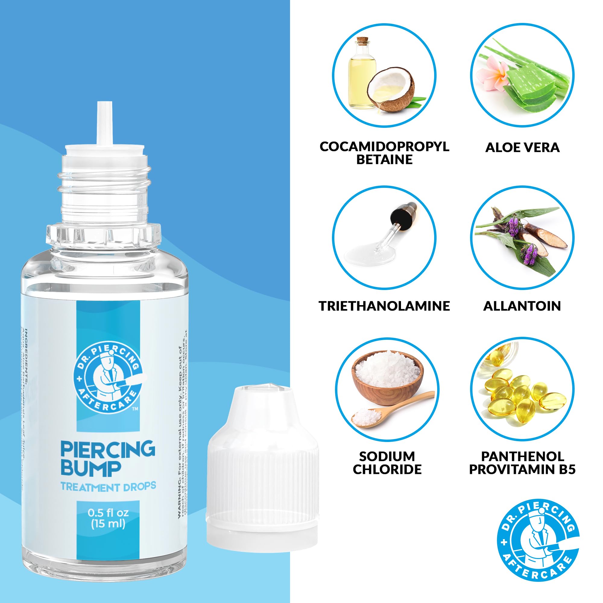 Dr. Piercing Aftercare: limpieza diaria suave sin grasa ni fragancia.
