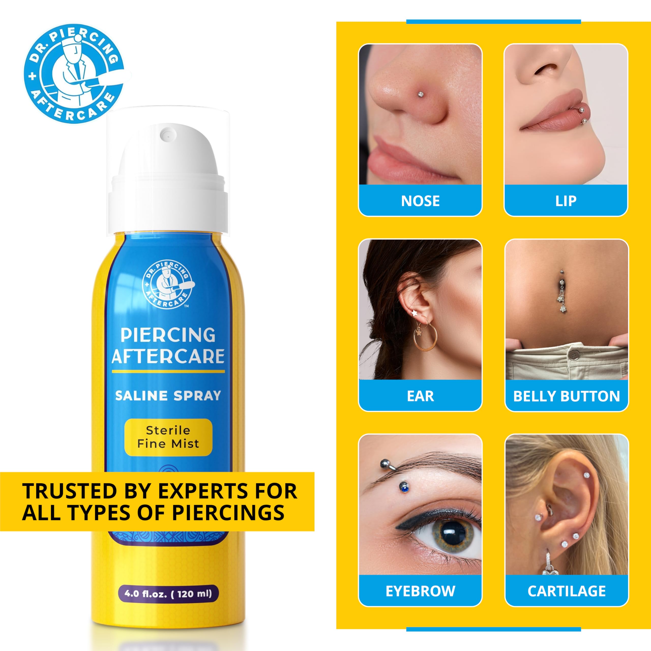 DR. PIERCING AFTERCARE: uso diario rápido para rutina sin complicaciones