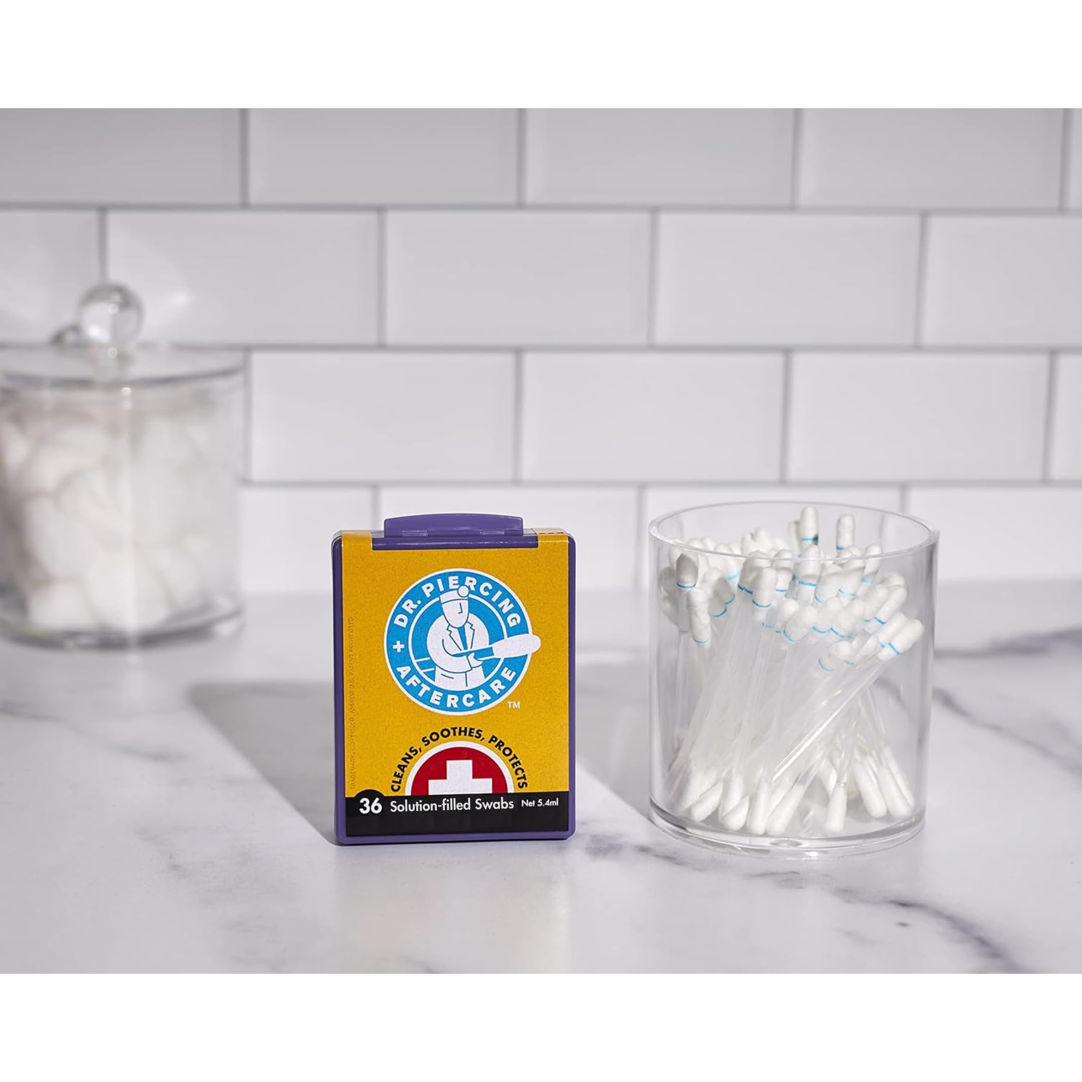 DR. PIERCING AFTERCARE swabs suitable for all skin types, including sensitive areas.