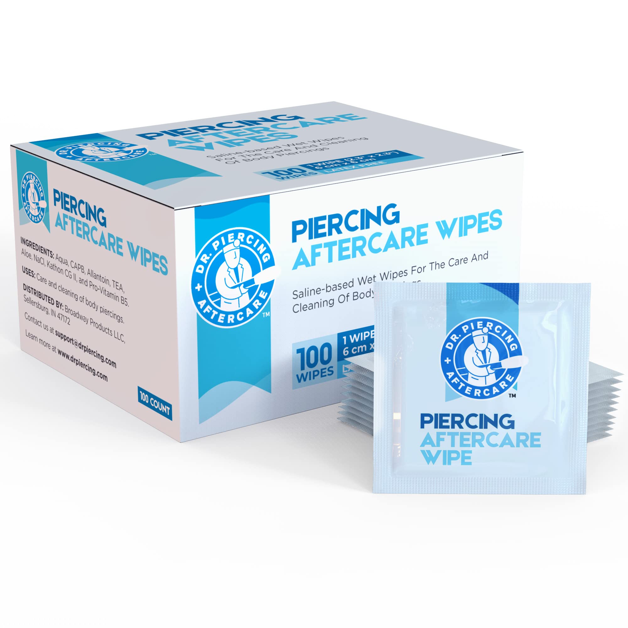 Dr. Piercing Aftercare: toallitas para septo nasal, hidratan y limpian suavemente.