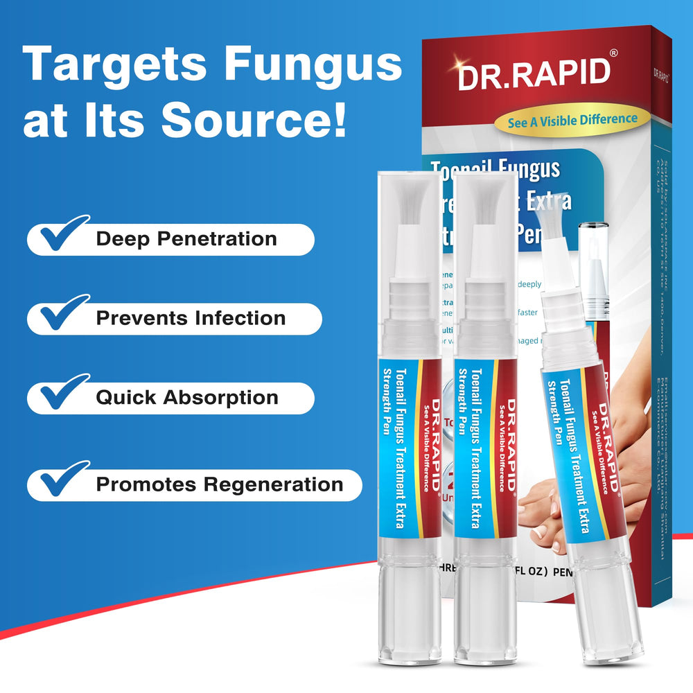 DR.RAPID close-up applying to damaged nail.