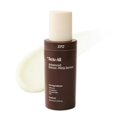 Dr. Reju-All Advanced Retino-Mela Serum bottle on vanity offers gentle anti-aging benefits