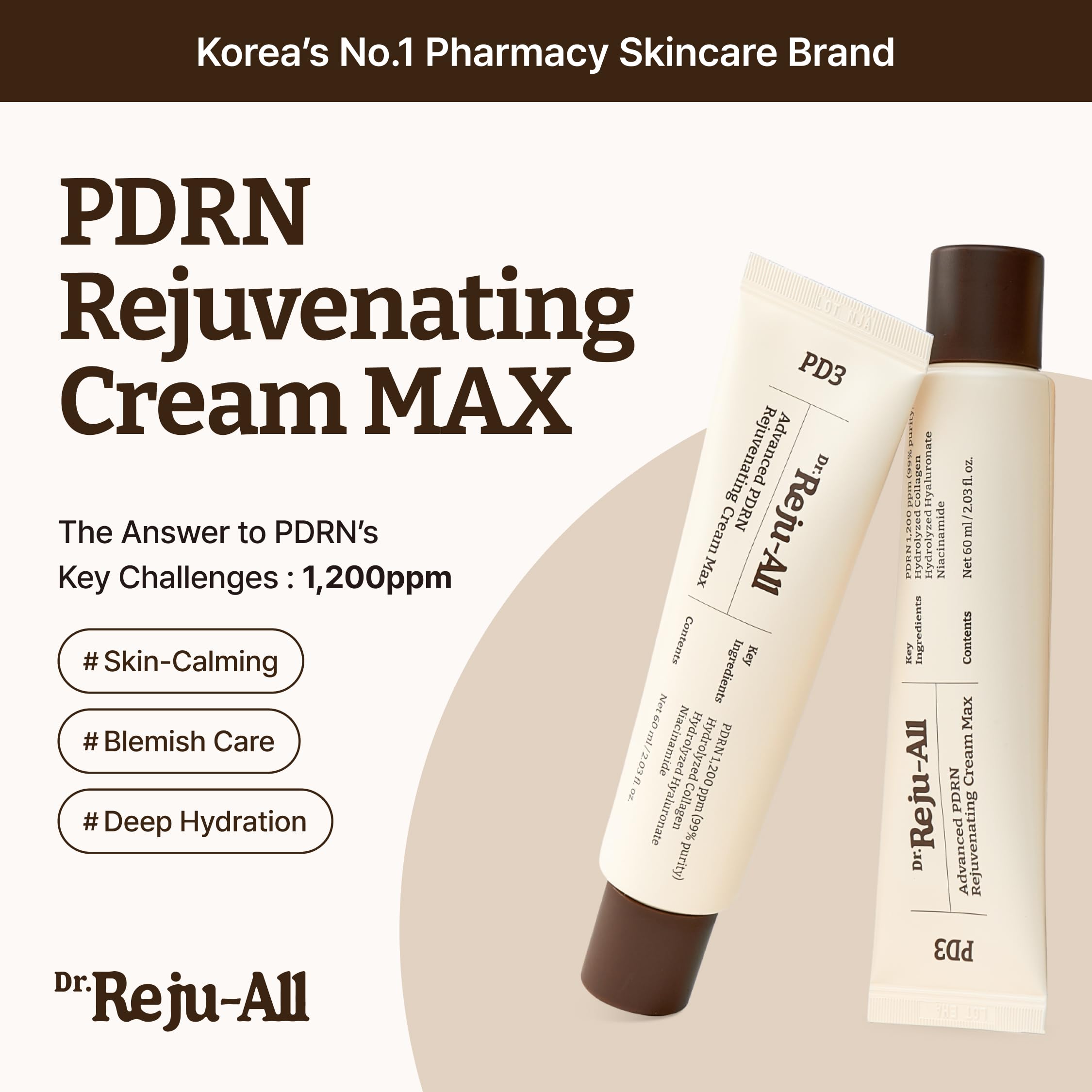 Dr. Reju-All PDRN Cream Max gel texture showing light, non-greasy feel.