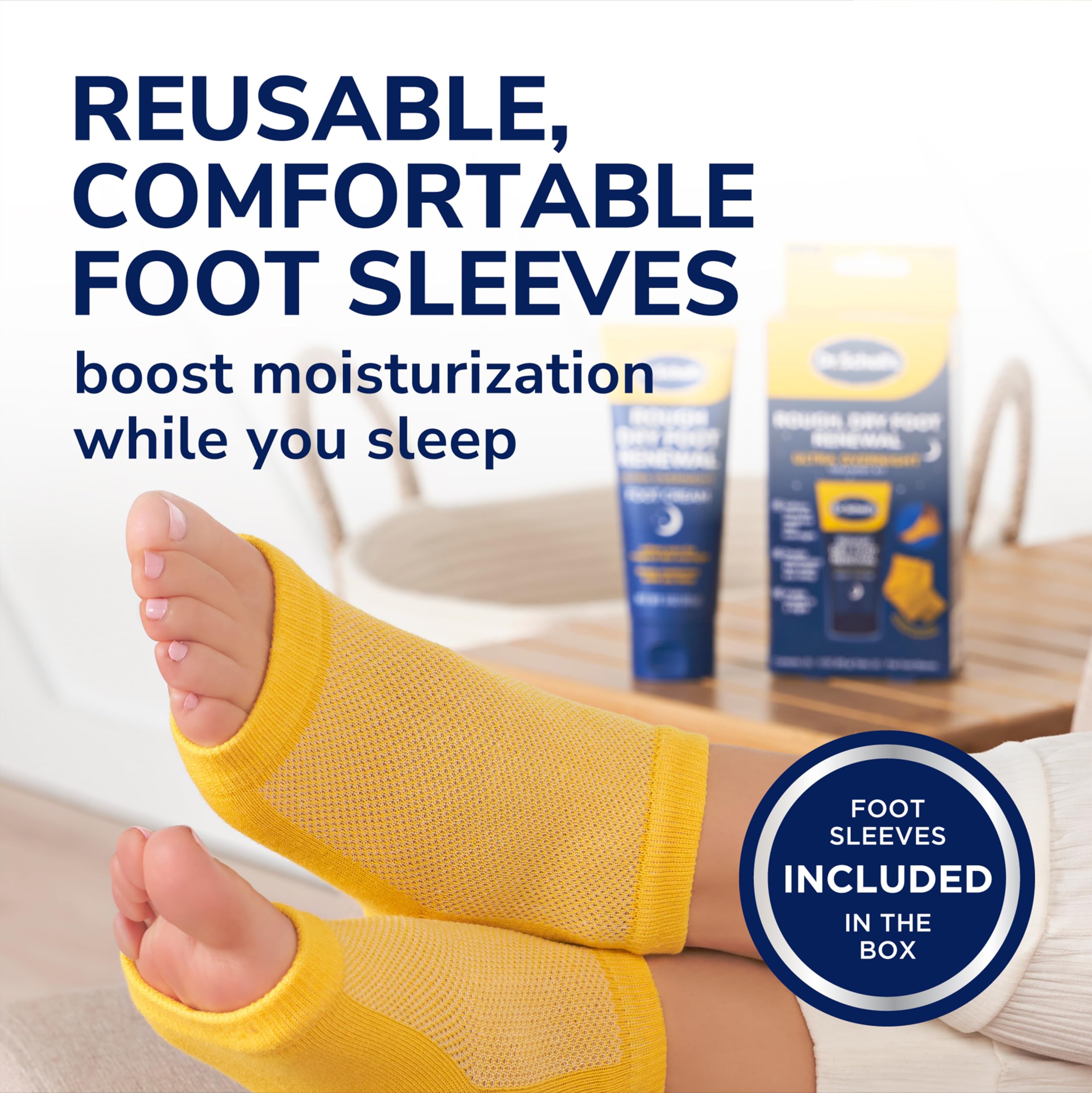 Dr. Scholl's dermatologist-tested badge signals safety and trust.