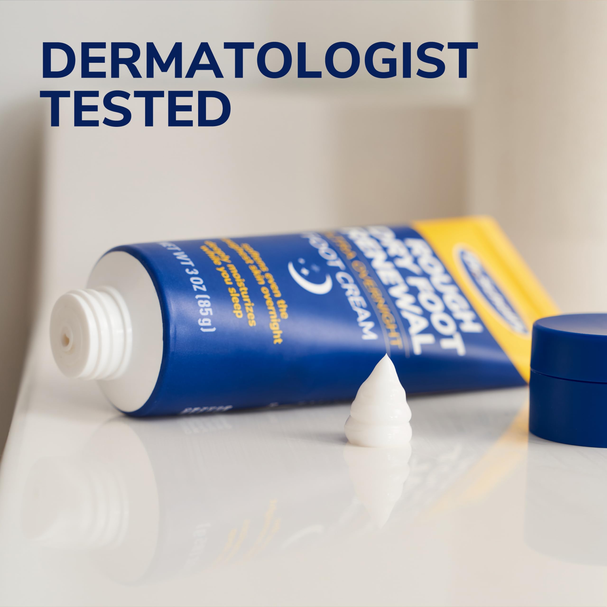 Dr. Scholl's night routine yields softer feet by morning.