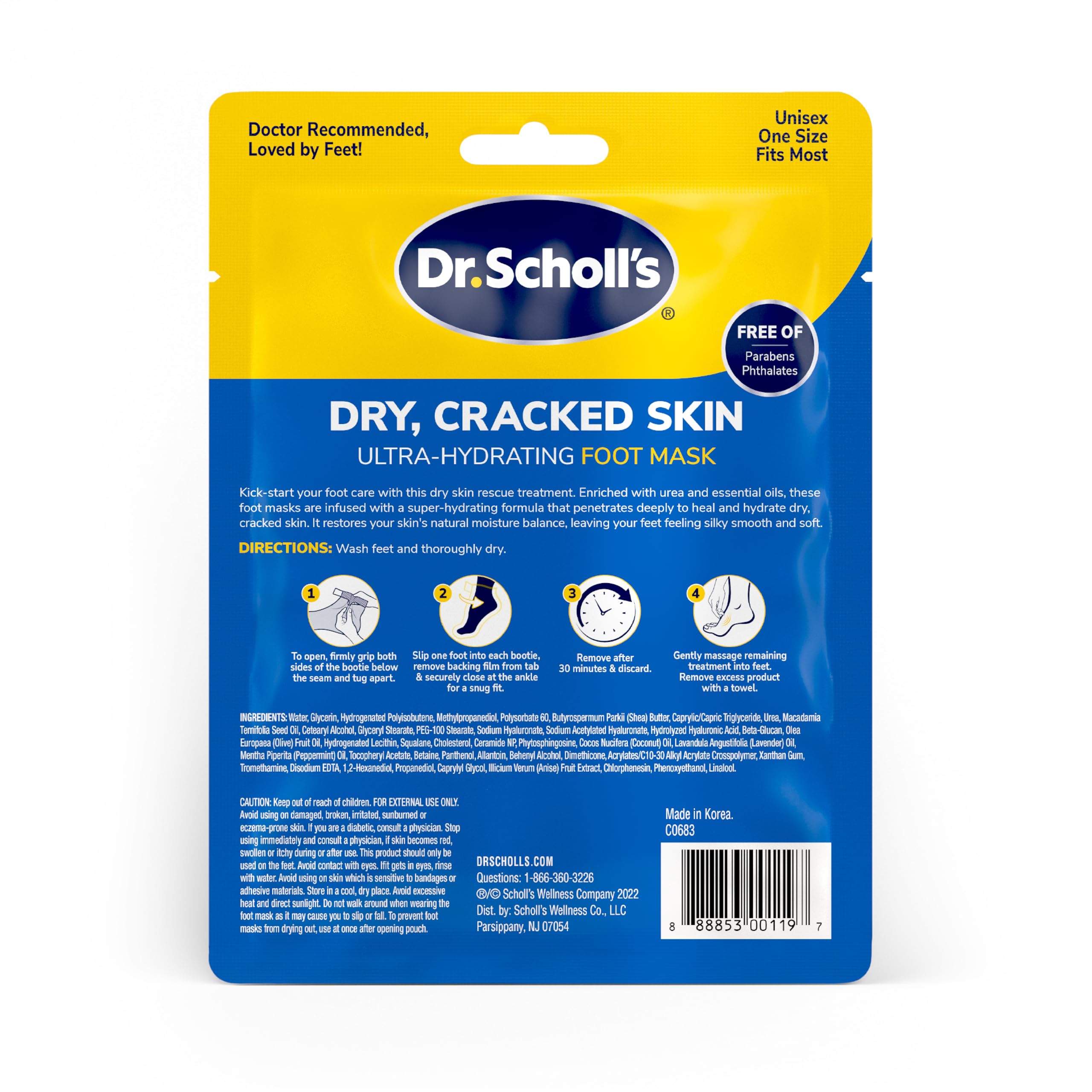 Dr. Scholl's aplicación limpia y sin desorden durante el tratamiento