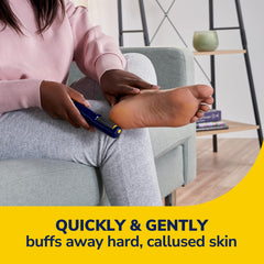 Dr. Scholl's Callus Remover electronic file for quick smoothing of skin.