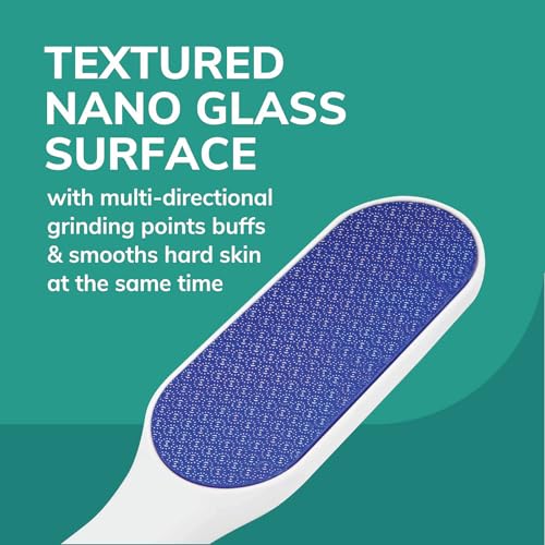 Close-up of nano glass texture smoothing rough skin on the soles.