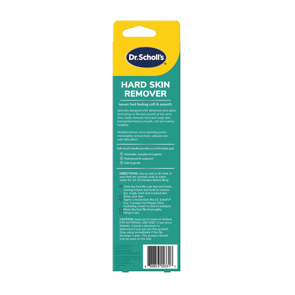 Dr. Scholl's pedicure tool with compact design for storage.