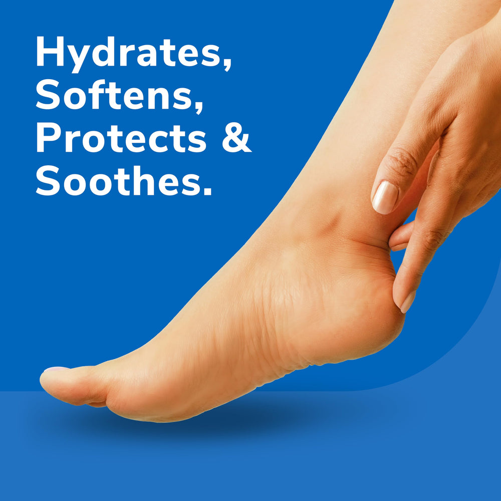 Dr. Scholl's balm demonstrates non-greasy absorption.