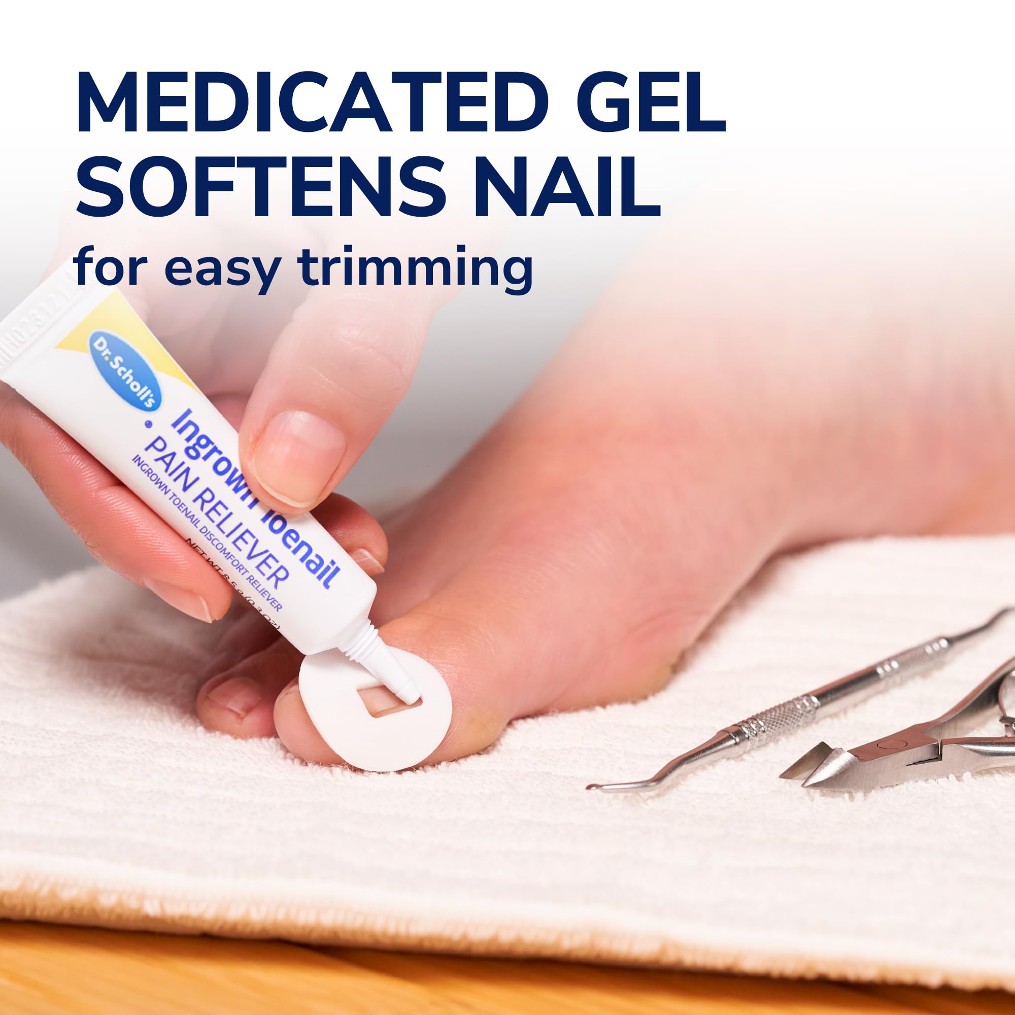 Dr. Scholl's foam ring cushions the affected toe area
