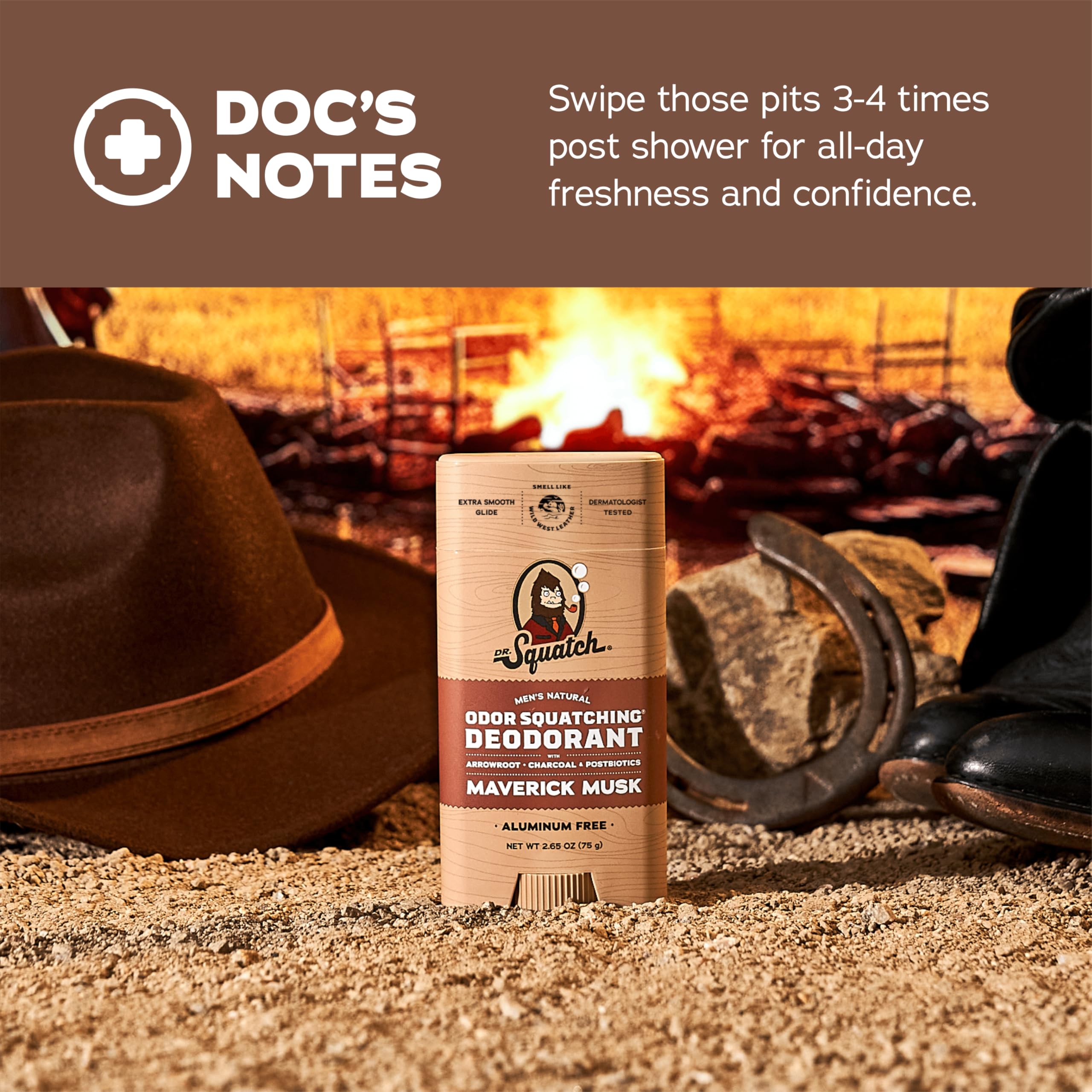 Dr. Squatch aluminum-free deodorant designed for skin-friendly protection.
