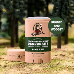 Dr. Squatch aluminum-free formula designed for skin-friendly daily wear.