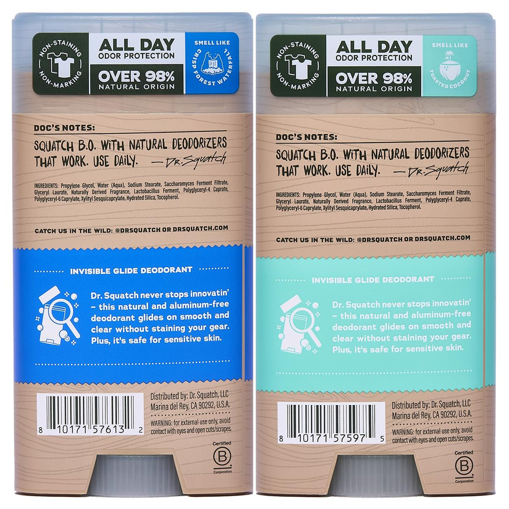 Dr. Squatch aluminum-free deodorant for men 2-pack.