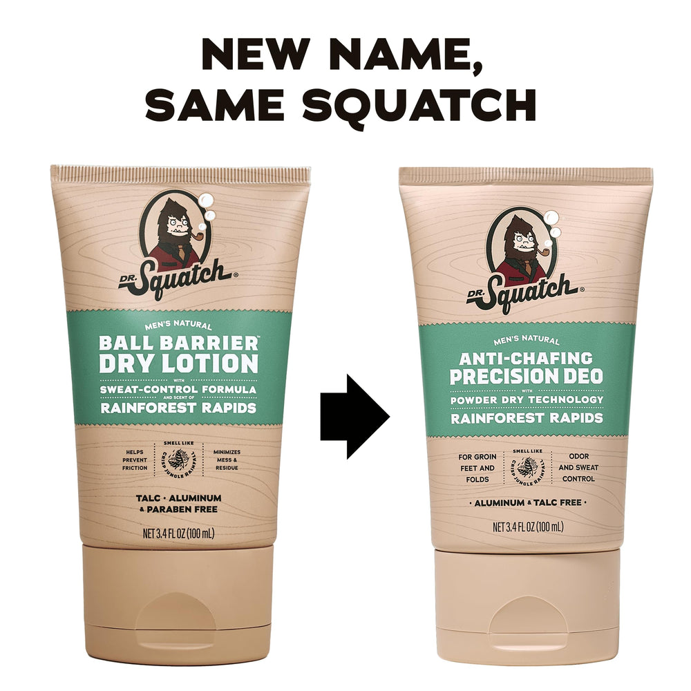 Dr. Squatch deodorant application pump shown for easy, mess-free use.