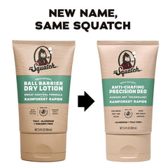 Dr. Squatch deodorant application pump shown for easy, mess-free use.