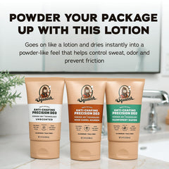 Dr. Squatch arrowroot vitamin E tapioca ingredients promote moisture absorption.