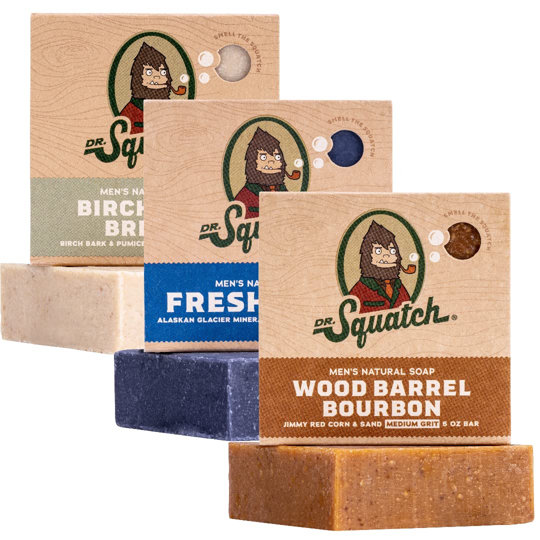 Dr. Squatch barra jabón natural Brisa de Madera de Abedul para uso diario.