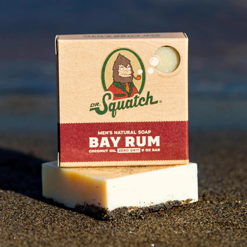 Dr. Squatch Bay Rum, proceso en frío, cuidado suave para piel sensible