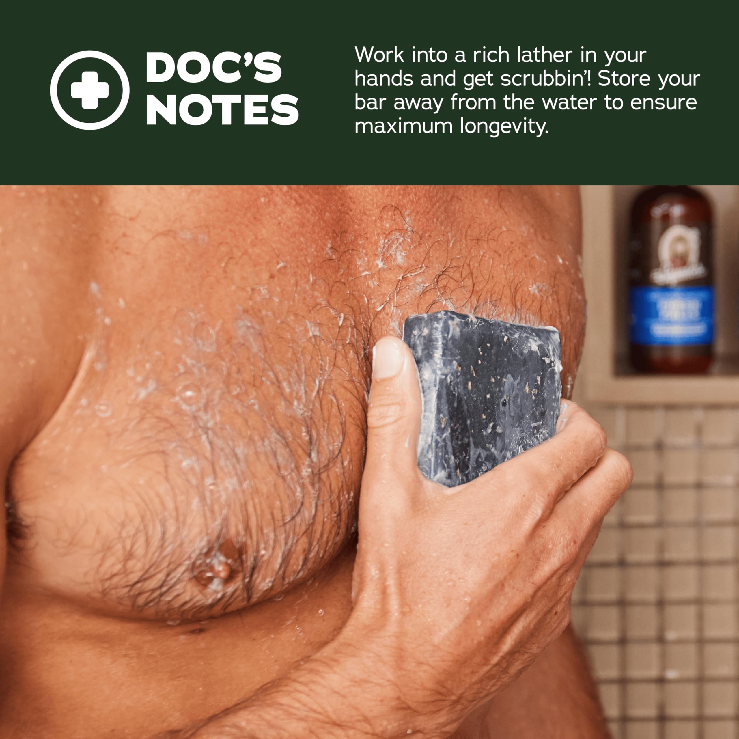 Dr. Squatch Birchwood Breeze bar soap leaves a rugged, woodsy aroma and easy lather.