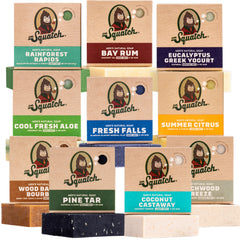 Dr. Squatch Birchwood Breeze soap bar for a woodsy, refreshing morning shower.