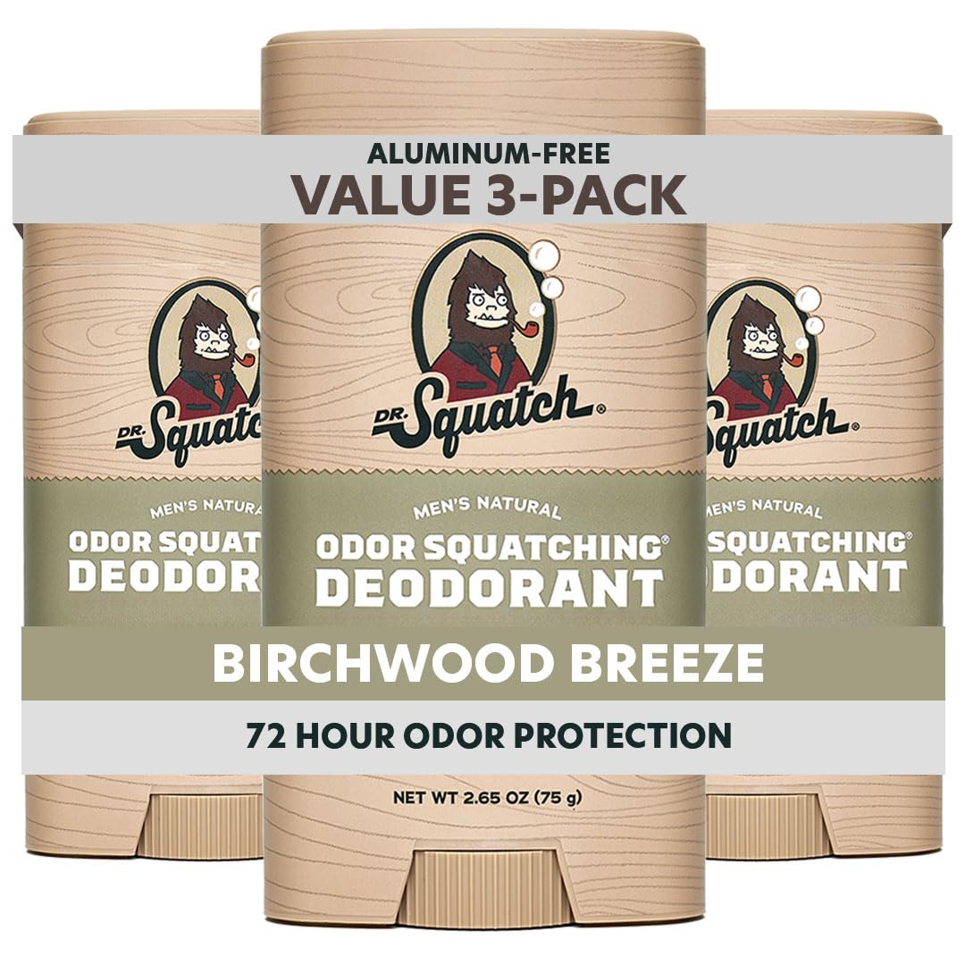 Dr. Squatch Birchwood Breeze deodorant stick for natural odor protection