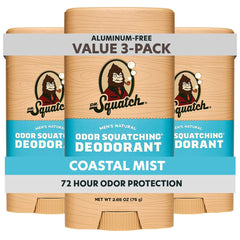 Dr. Squatch Coastal Mist charcoal deodorant stick for lasting, natural odor protection.