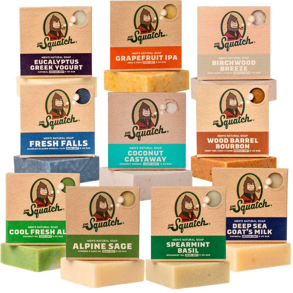 Dr. Squatch Coconut Castaway bar soap for a refreshing morning routine