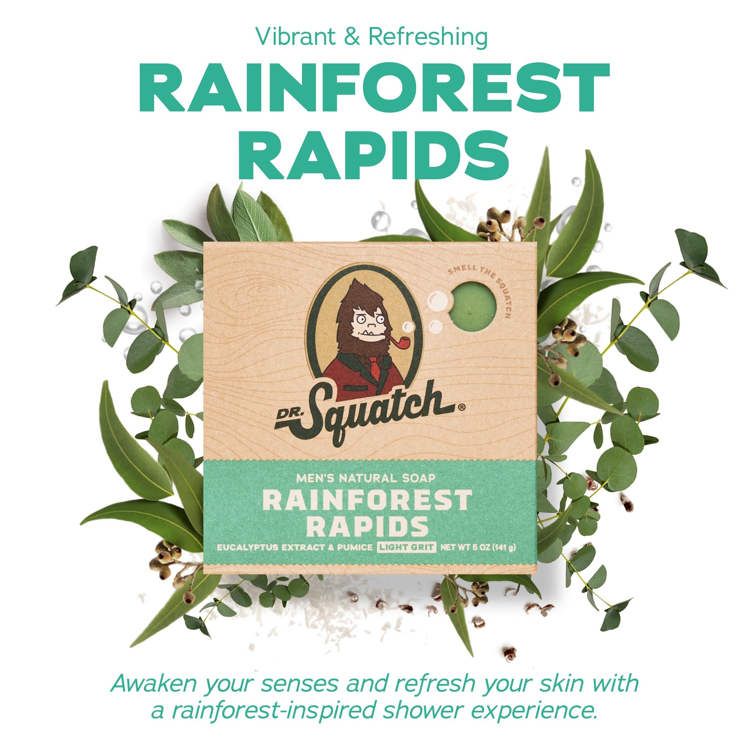 Dr. Squatch Coconut Castway soap bar with creamy lather and tropical vibes.