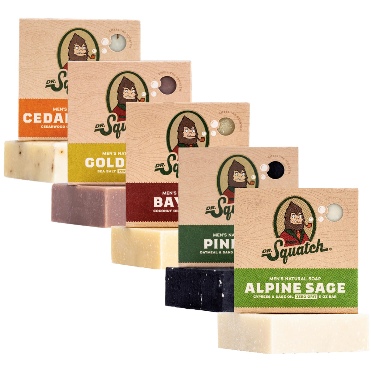 Dr. Squatch Cool Fresh Aloe bar visual showing a refreshing masculine scent for daily use