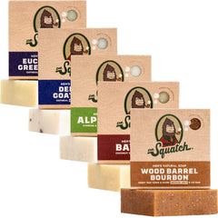 Dr. Squatch Deep Sea Goat’s Milk soap bar with rich lather for a thorough cleanse.