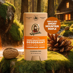 Dr. Squatch deodorant application swipe demonstrating everyday odor protection.