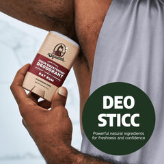 Dr. Squatch aluminum-free deodorant application swipe showing use