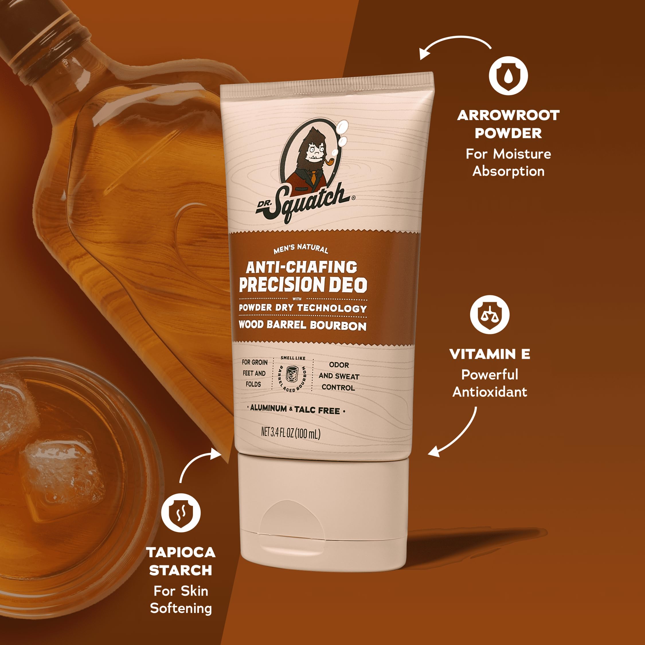 Application shot shows lotion-like texture that dries to a powdery feel.