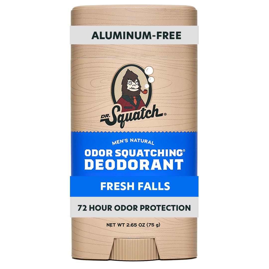 Dr. Squatch Desodorante Natural Coconut Castaway, frontal del envase, protección natural durante el día.