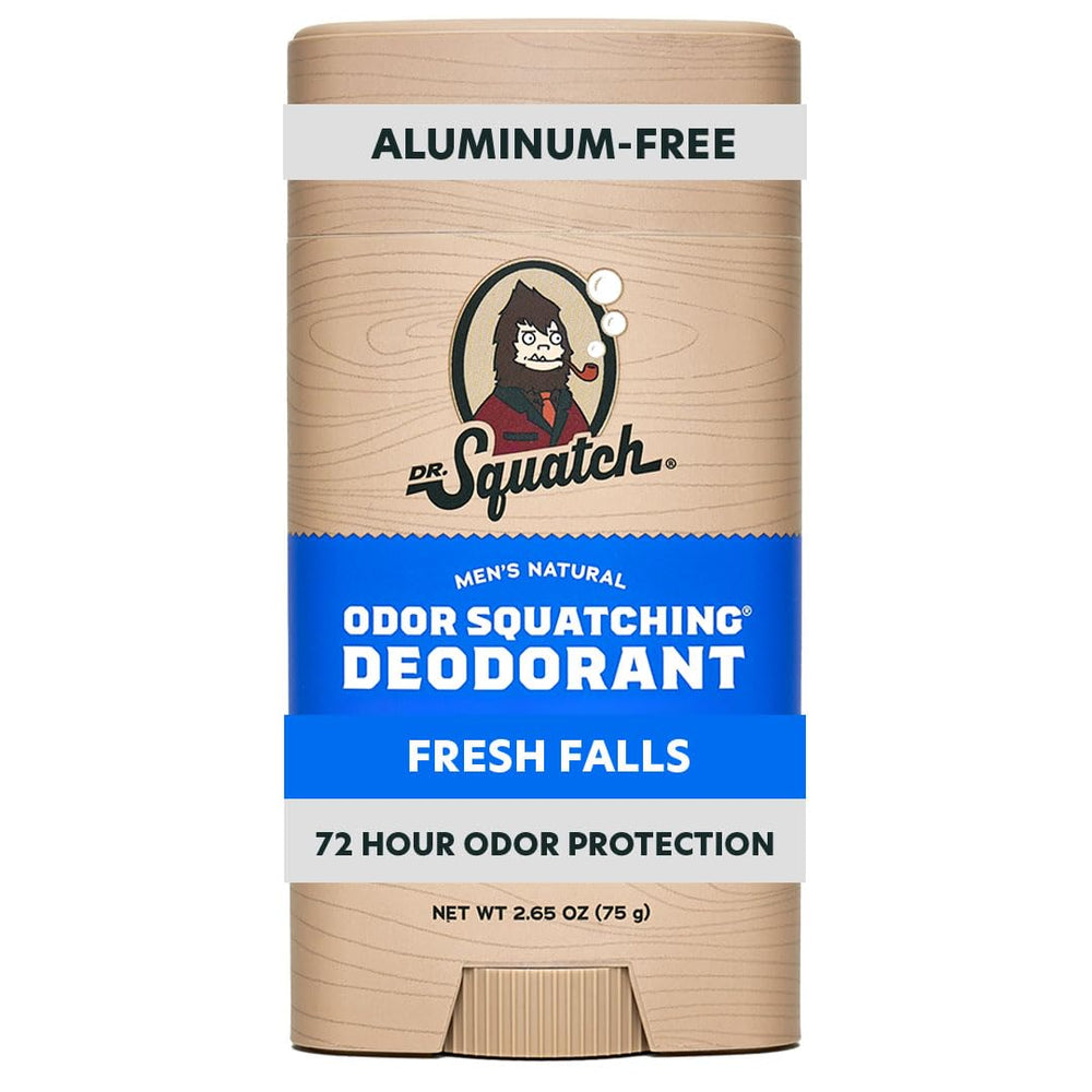 Dr. Squatch Desodorante Natural Coconut Castaway, frontal del envase, protección natural durante el día.