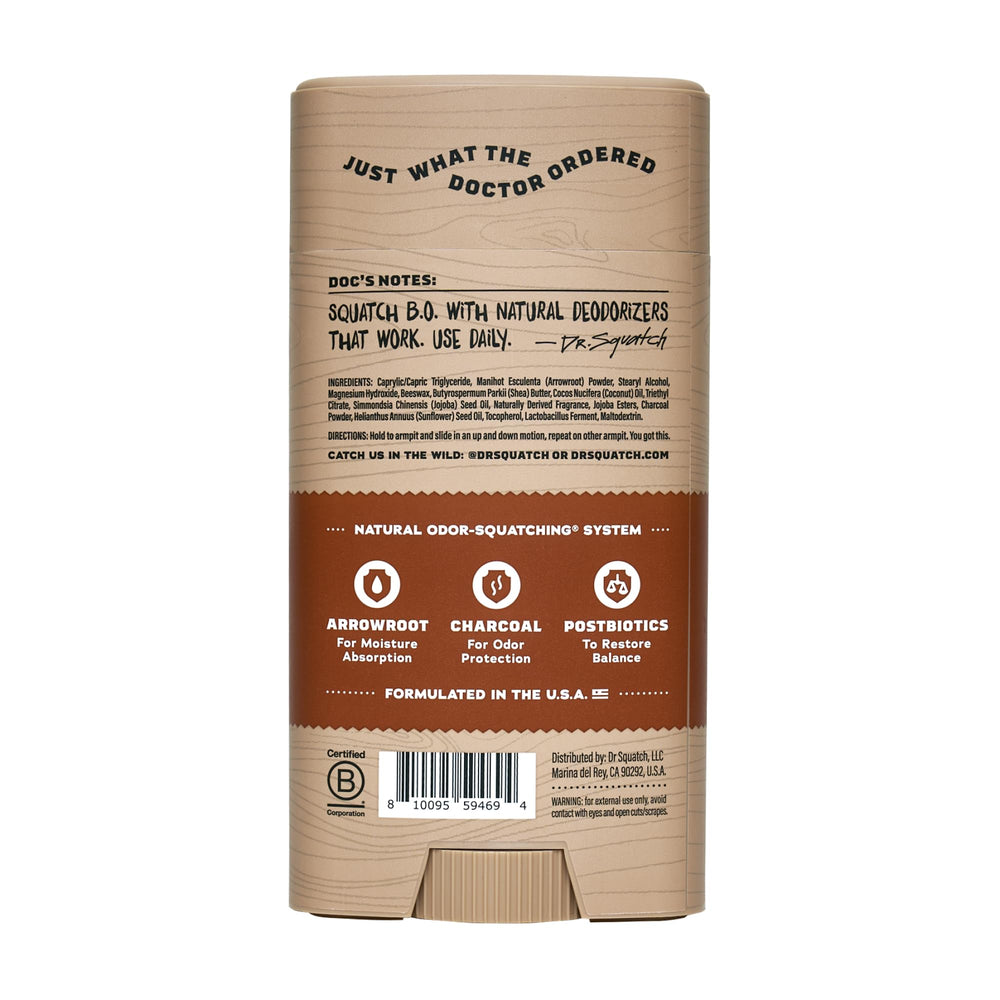 Dr. Squatch Desodorante Natural protección prolongada de 72 horas.