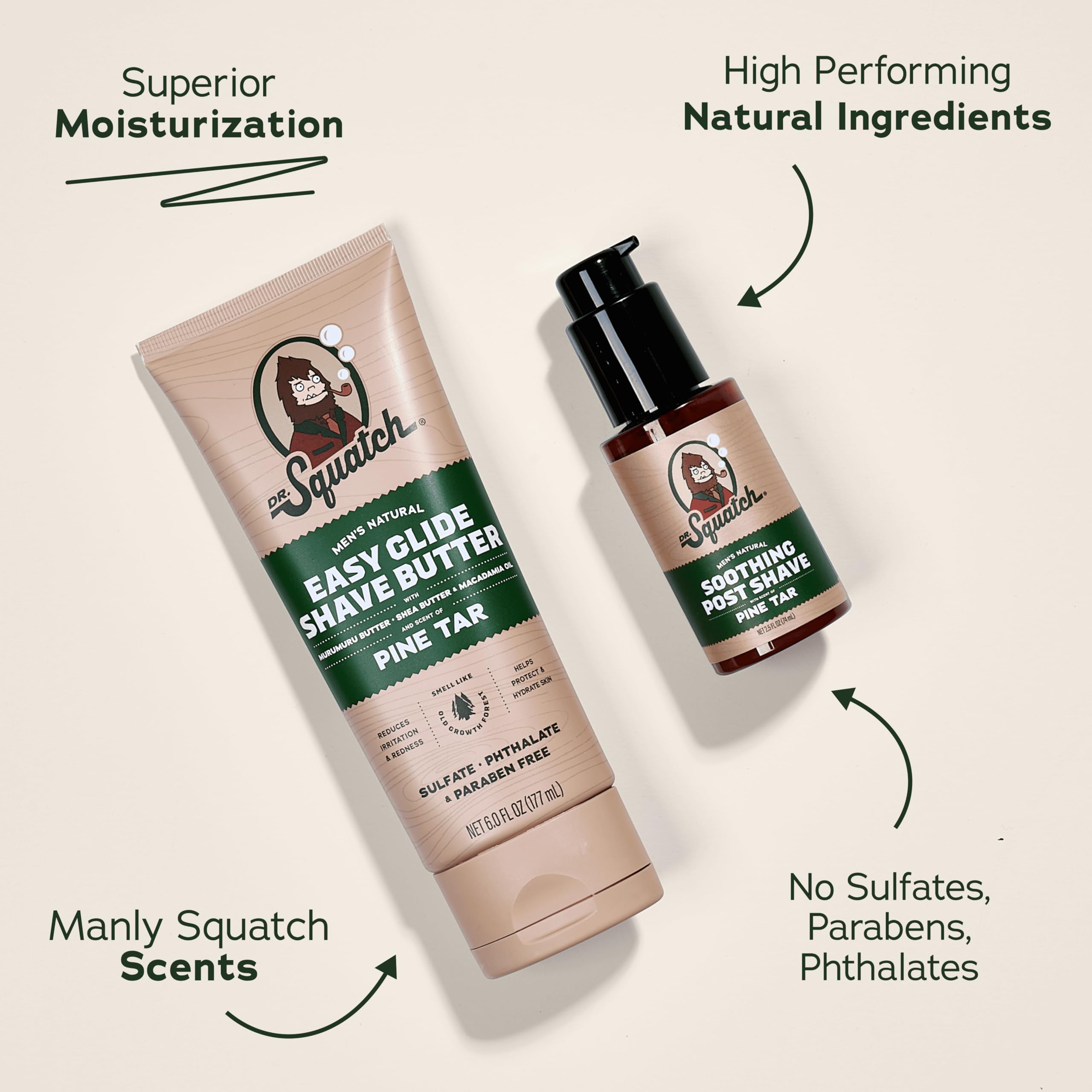 Dr. Squatch Easy-Glide Shave Butter delivering a smooth shave surface.