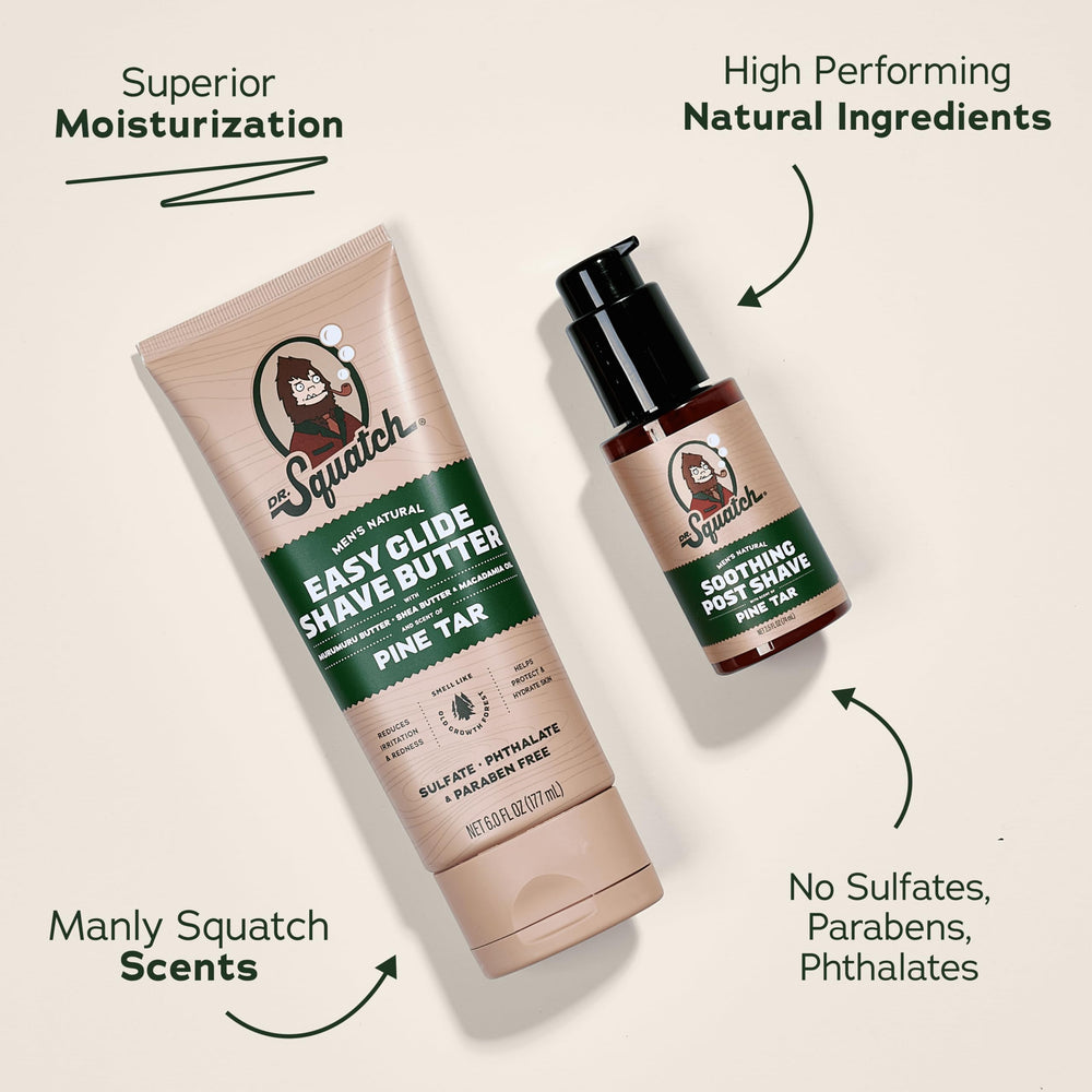 Dr. Squatch Easy-Glide Shave Butter delivering a smooth shave surface.