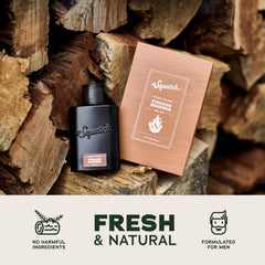 Sustainable packaging box emphasizes upcycled ingredients and quality.