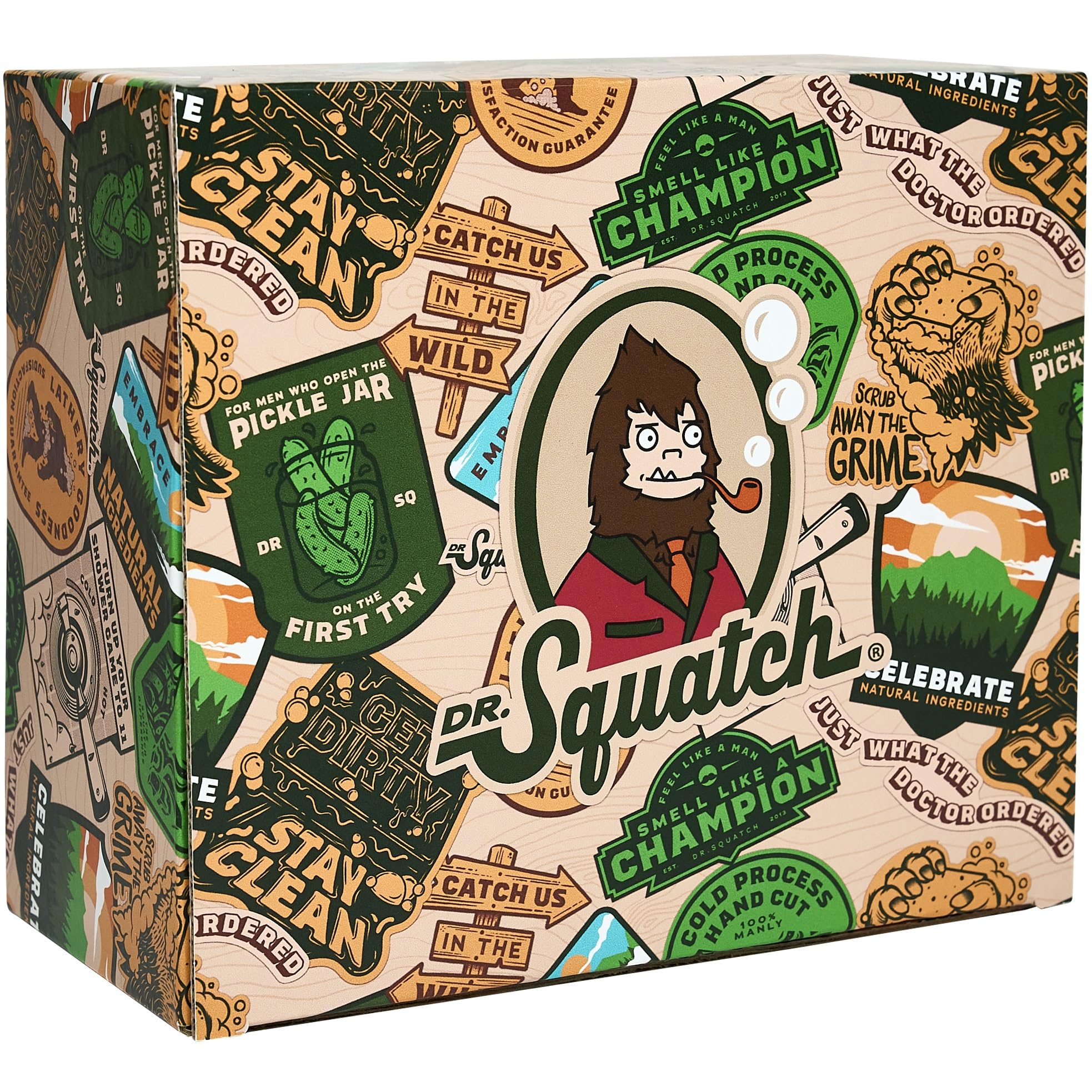 Dr. Squatch Fireside Bourbon Cologne bottle offering a refined, warm scent.