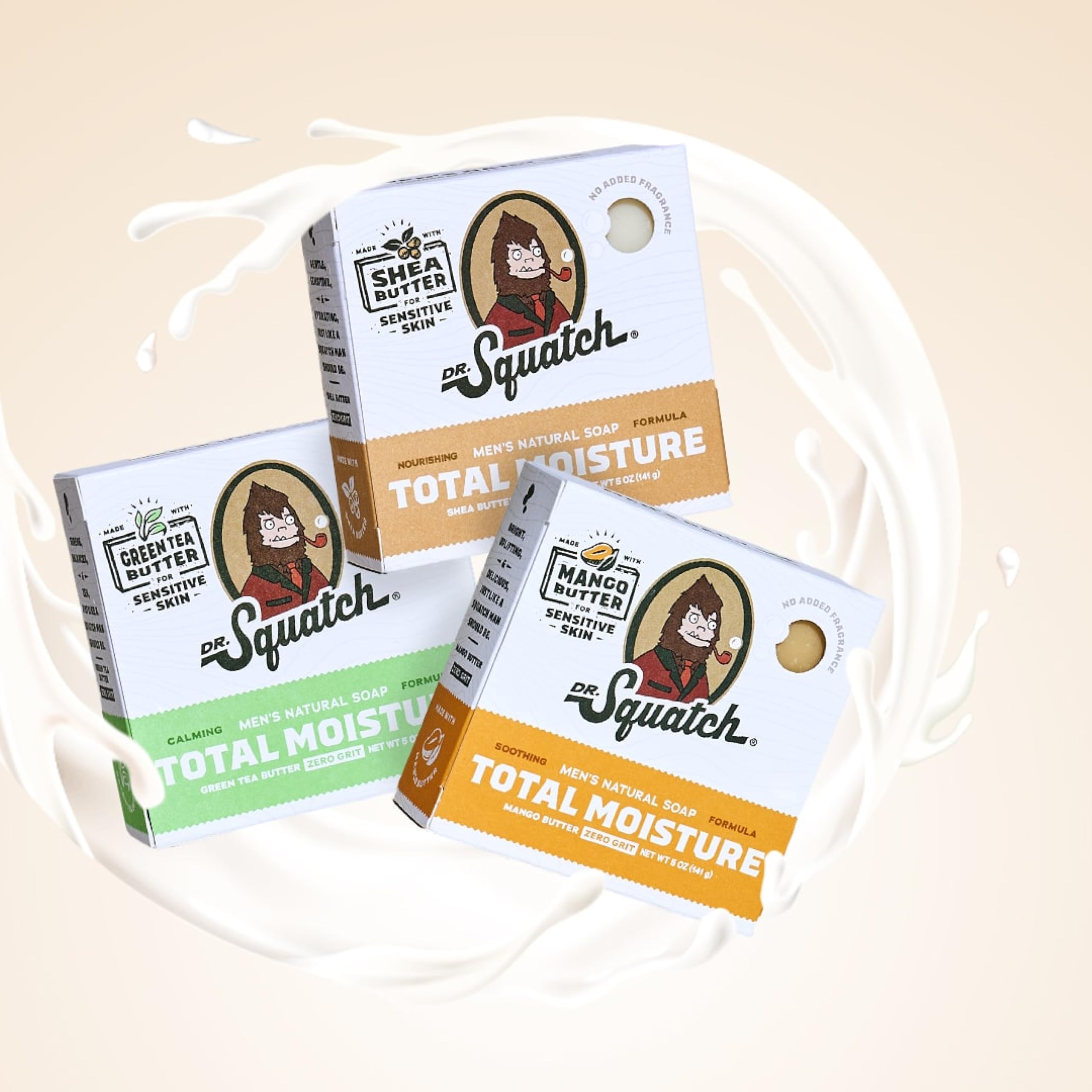Dr. Squatch fragrance-free formula supports sensitive skin
