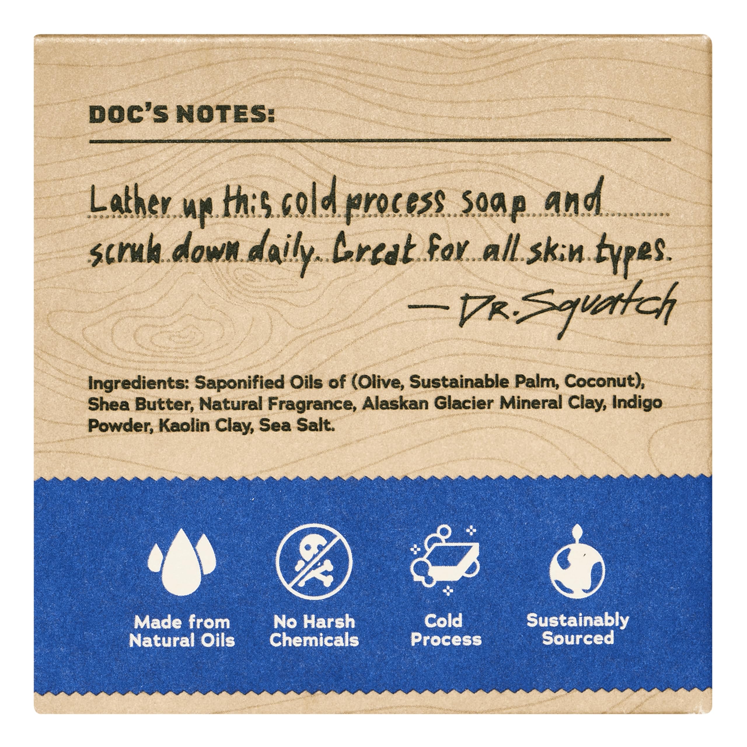 Dr. Squatch Fresh Falls bar close-up with rich lather for a refreshing wash