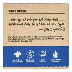 Dr. Squatch Fresh Falls bar close-up with rich lather for a refreshing wash