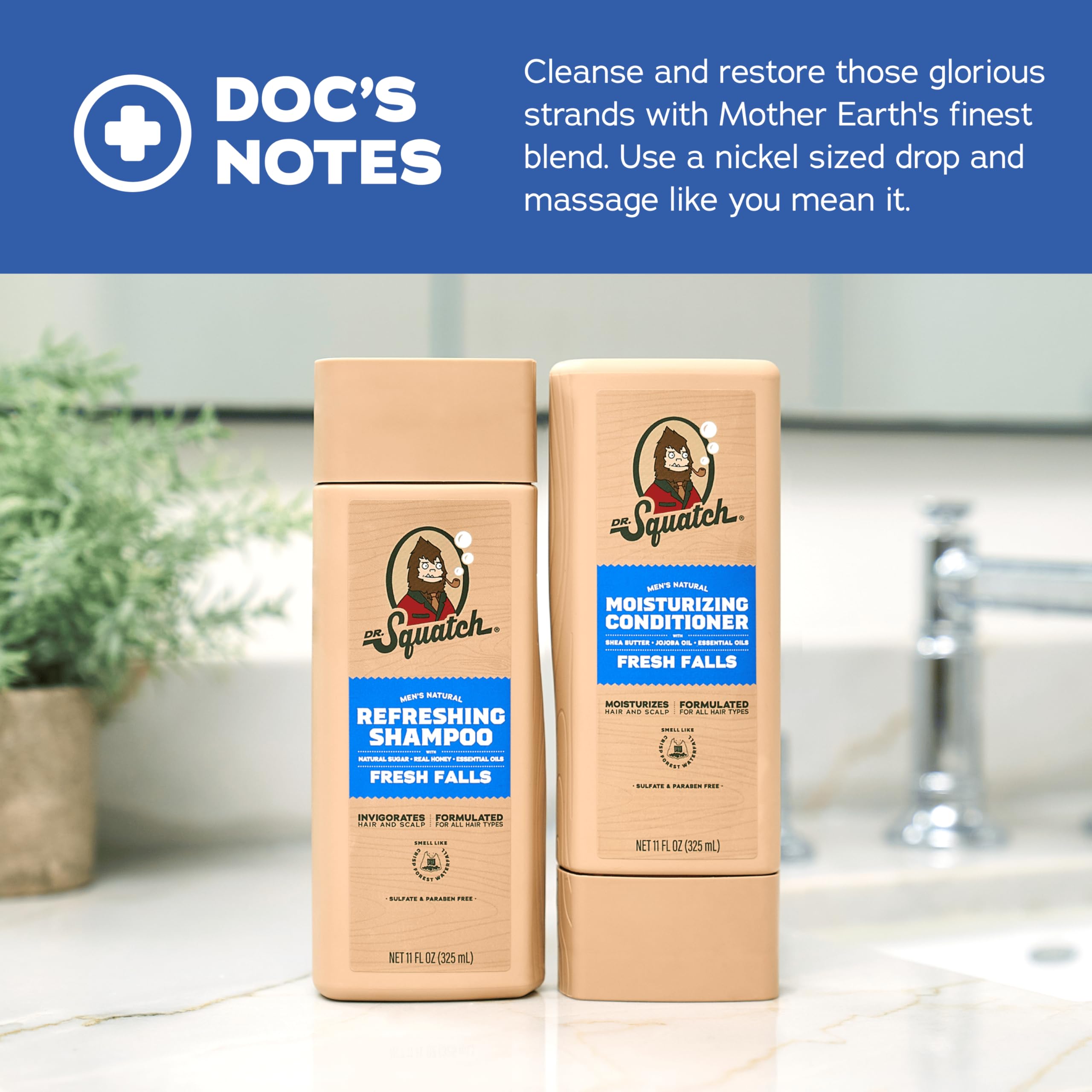 Dr. Squatch Fresh Falls foam-lather demonstrates rich cleansing action